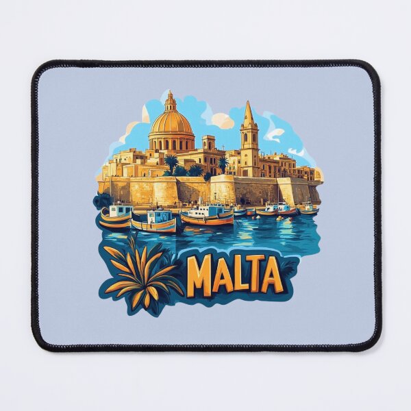 Item preview, Malta Scenic - Mediterranean Boats & Golden Stone City designed and sold by Myra365Art.