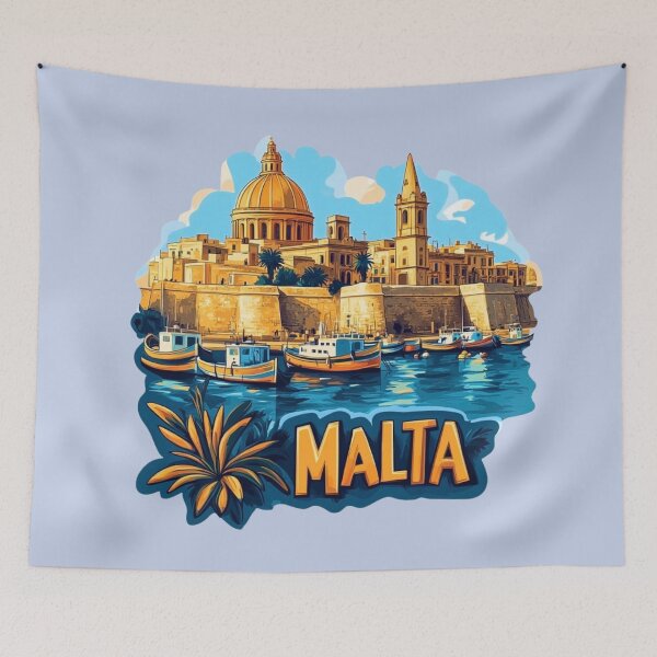 Item preview, Malta Scenic - Mediterranean Boats & Golden Stone City designed and sold by Myra365Art.