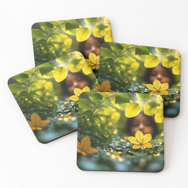 Item preview, Golden Flower in Enchanted Forest – Magical Nature Dreamscape Art designed and sold by Art of Ngu.