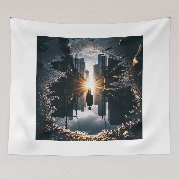 Item preview, Reflection Without a Source – Surreal Puddle Illusion Design designed and sold by ashokreddy343.