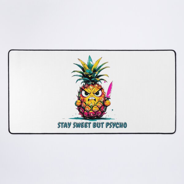 Item preview, Cute Angry Pineapple with Neon Knife – “Stay Sweet but Psycho” Minimalist Tropical Design designed and sold by PING 999 STUDIO.