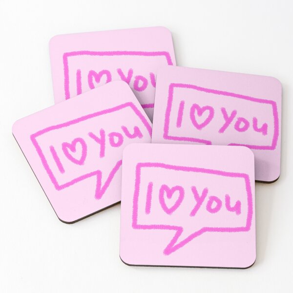 Item preview, hand drawn pink I love you text message in callouts designed and sold by ItsMeSamad.