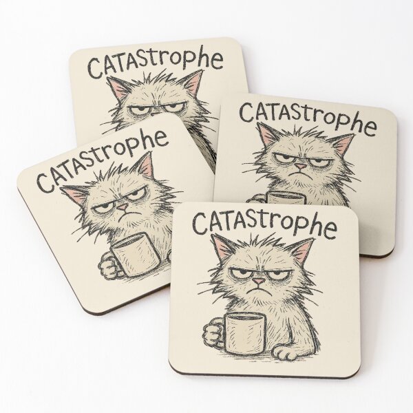 Item preview, Grumpy Coffee Cat – Catastrophe Humor Art designed and sold by fadilow.
