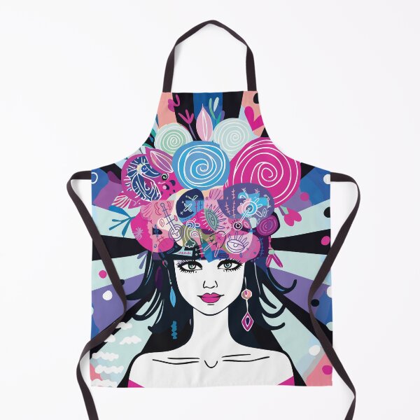 Item preview, Psychedelic Dream Girl – Visionary Pop Art with Floral Mind Explosion designed and sold by Artsprint941.