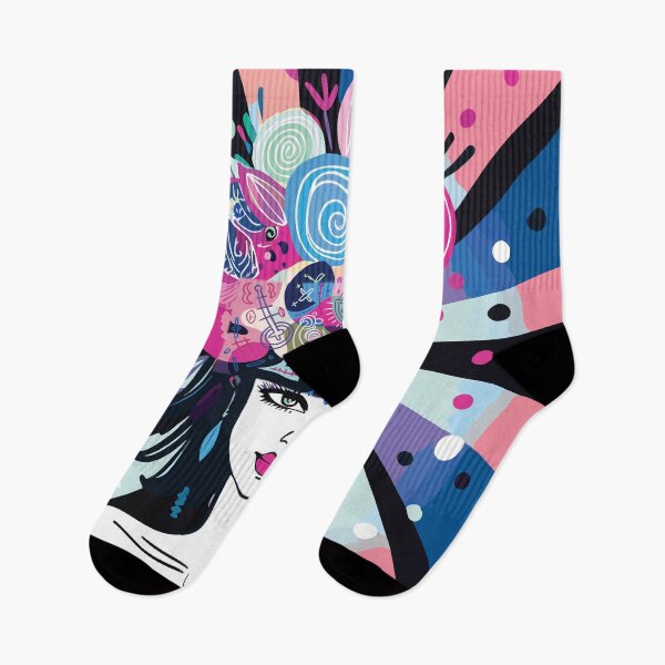 Item preview, Psychedelic Dream Girl – Visionary Pop Art with Floral Mind Explosion designed and sold by Artsprint941.