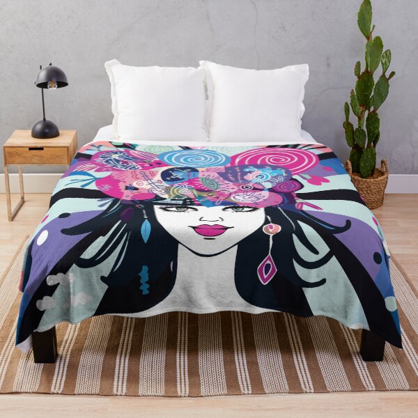 Item preview, Psychedelic Dream Girl – Visionary Pop Art with Floral Mind Explosion designed and sold by Artsprint941.