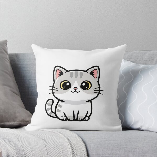 Item preview, Cute White And Gray Cat designed and sold by PrintAndPeel.