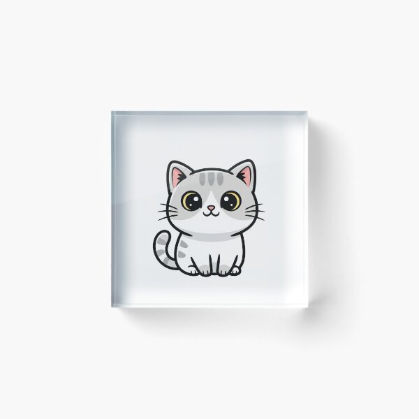 Item preview, Cute White And Gray Cat designed and sold by PrintAndPeel.