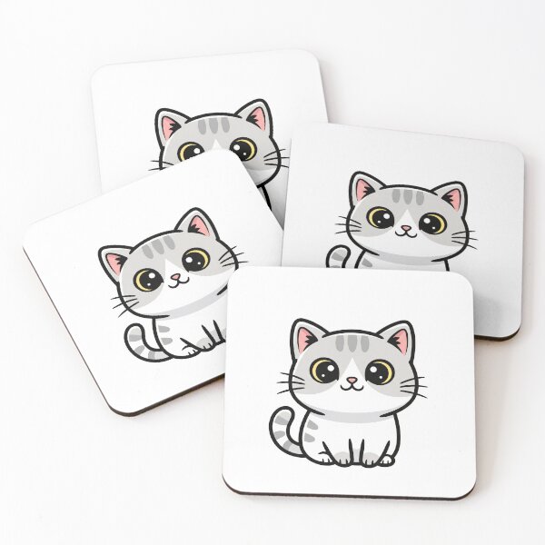 Item preview, Cute White And Gray Cat designed and sold by PrintAndPeel.