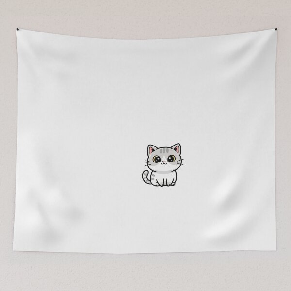 Item preview, Cute White And Gray Cat designed and sold by PrintAndPeel.