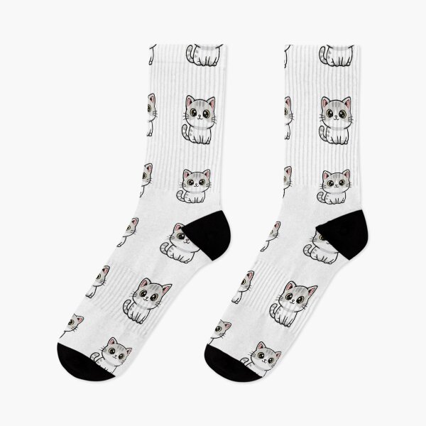 Item preview, Cute White And Gray Cat designed and sold by PrintAndPeel.