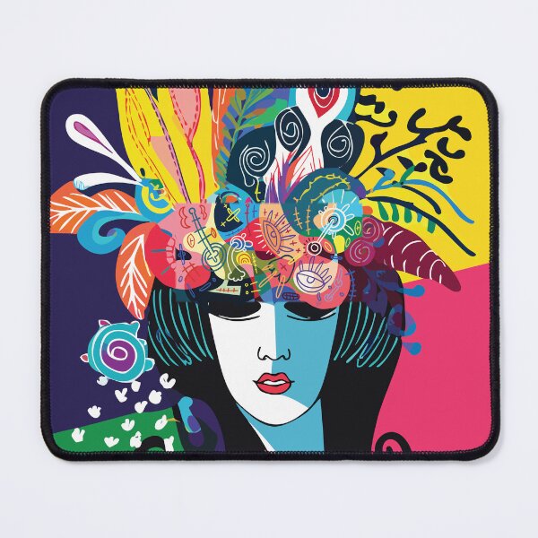 Item preview, Cosmic Muse – Psychedelic Boho Portrait with Botanical Mind Burst designed and sold by Artsprint941.