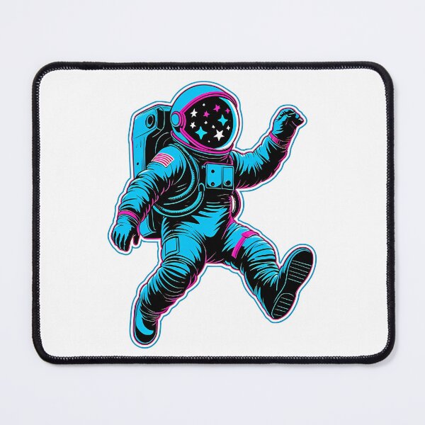 Item preview,  Neon Outline Astronaut Doing Dab Dance Move with Glowing Stars – Fun Space Art designed and sold by PING 999 STUDIO.