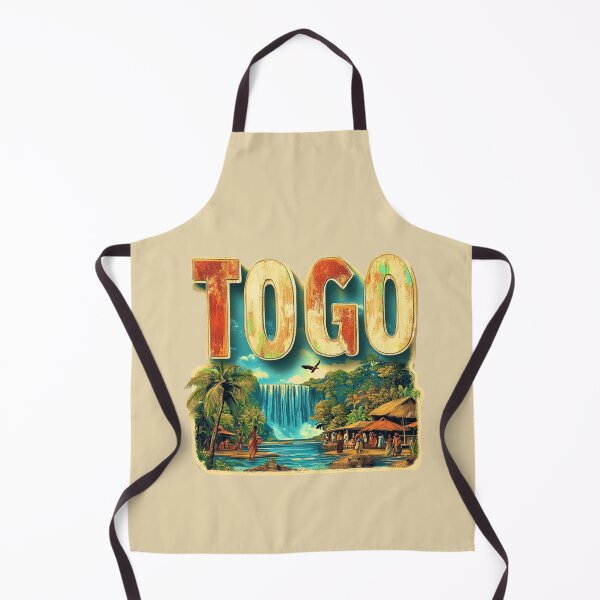 Item preview, Togo Scenic Waterfall Village – Vintage Travel Style designed and sold by Myra365Art.
