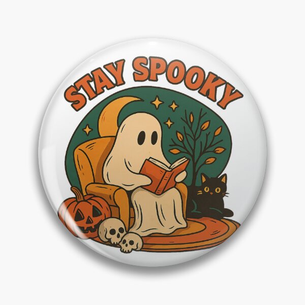 Artikelvorschau, Bleib gruseliger Geist png • Bibliotheksgeist Druck • Retro-Geist Lesebücher • Retro Halloween • Bibliothekar Geist Halloween • Halloween Buh Schule entworfen und verkauft von PixelBlooming.