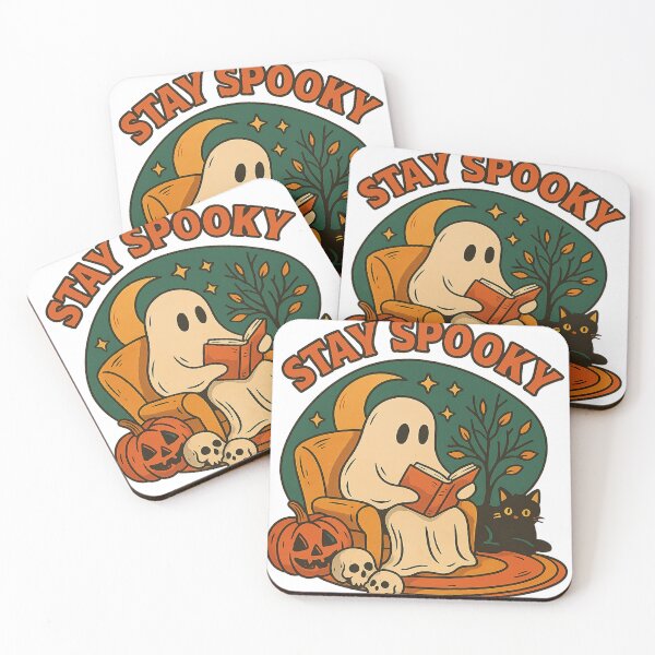 Item preview, Stay spooky ghost png • Library Ghost Print • Retro Ghost Reading Books • Retro halloween • Librarian Ghost Halloween • halloween boo school designed and sold by PixelBlooming.