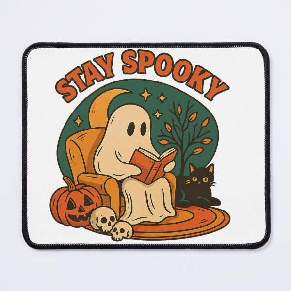 Item preview, Stay spooky ghost png • Library Ghost Print • Retro Ghost Reading Books • Retro halloween • Librarian Ghost Halloween • halloween boo school designed and sold by PixelBlooming.
