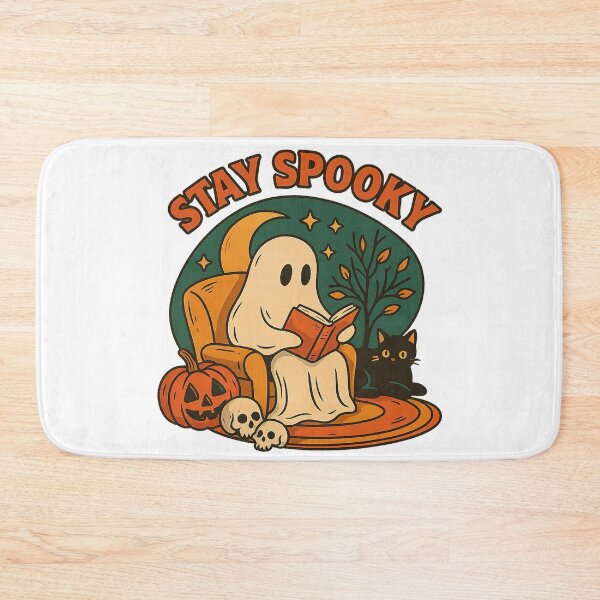 Item preview, Stay spooky ghost png • Library Ghost Print • Retro Ghost Reading Books • Retro halloween • Librarian Ghost Halloween • halloween boo school designed and sold by PixelBlooming.