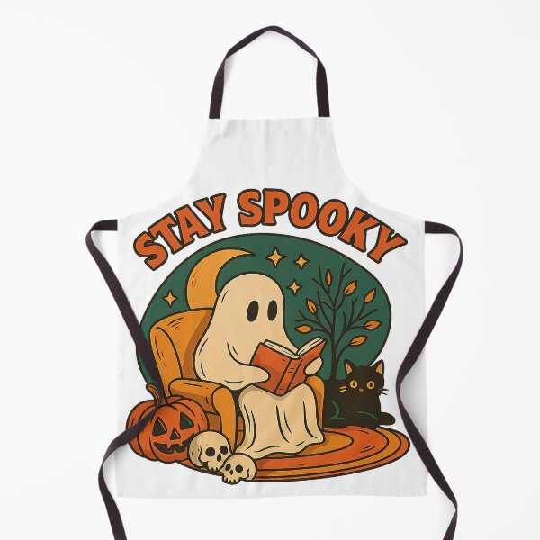 Item preview, Stay spooky ghost png • Library Ghost Print • Retro Ghost Reading Books • Retro halloween • Librarian Ghost Halloween • halloween boo school designed and sold by PixelBlooming.