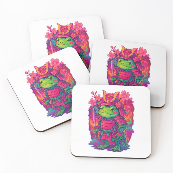 Item preview, Frog Samurai Blossom – Cute Warrior Spirit designed and sold by BeetleDots.