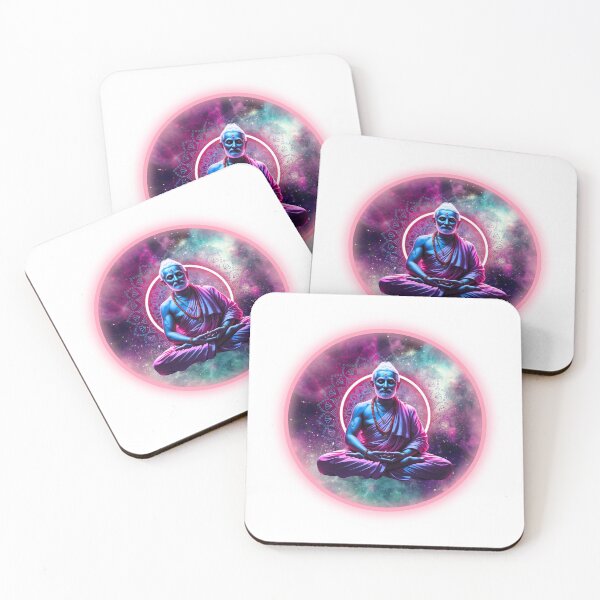 Item preview,  Sai Baba with Radiant Neon Aura Meditating Under Cosmic Sky – Spiritual Neon Mandala Art designed and sold by RvinJo8.