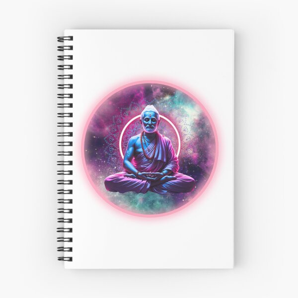 Item preview,  Sai Baba with Radiant Neon Aura Meditating Under Cosmic Sky – Spiritual Neon Mandala Art designed and sold by RvinJo8.