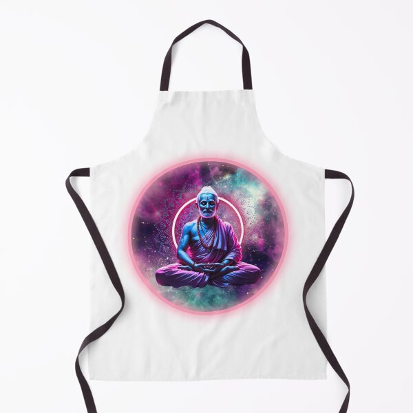 Item preview, Sai Baba with Radiant Neon Aura Meditating Under Cosmic Sky – Spiritual Neon Mandala Art designed and sold by RvinJo8.