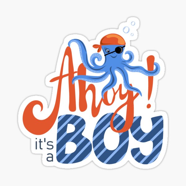 Item preview, Ahoy! It's a Boy – Nautical Baby Announcement designed and sold by LogvinArt.