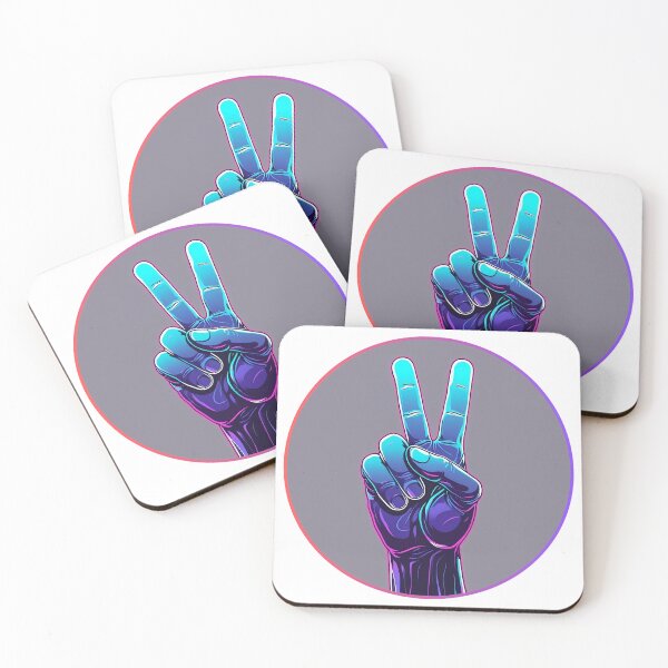 Item preview, Neon Victory Hand – 2 Finger Peace Sign Glowing Pop Art Design designed and sold by RvinJo8.
