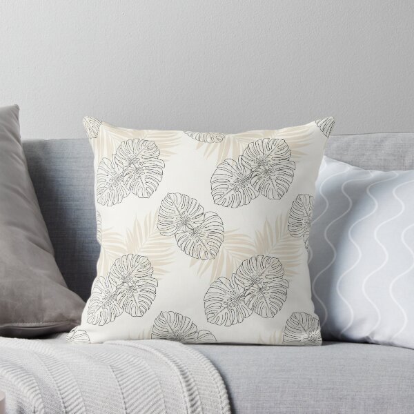 Aperçu de l'œuvre Monstera et palmiers – Motif tropical neutre sans couture créée et vendue par ThreadvectorCo.