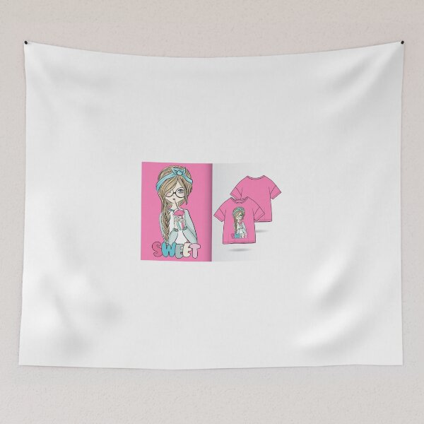 Item preview, Sweet Girl with Slushy Drink | "SWEET" Rainbow T-shirt Design designed and sold by TeesHearts100.