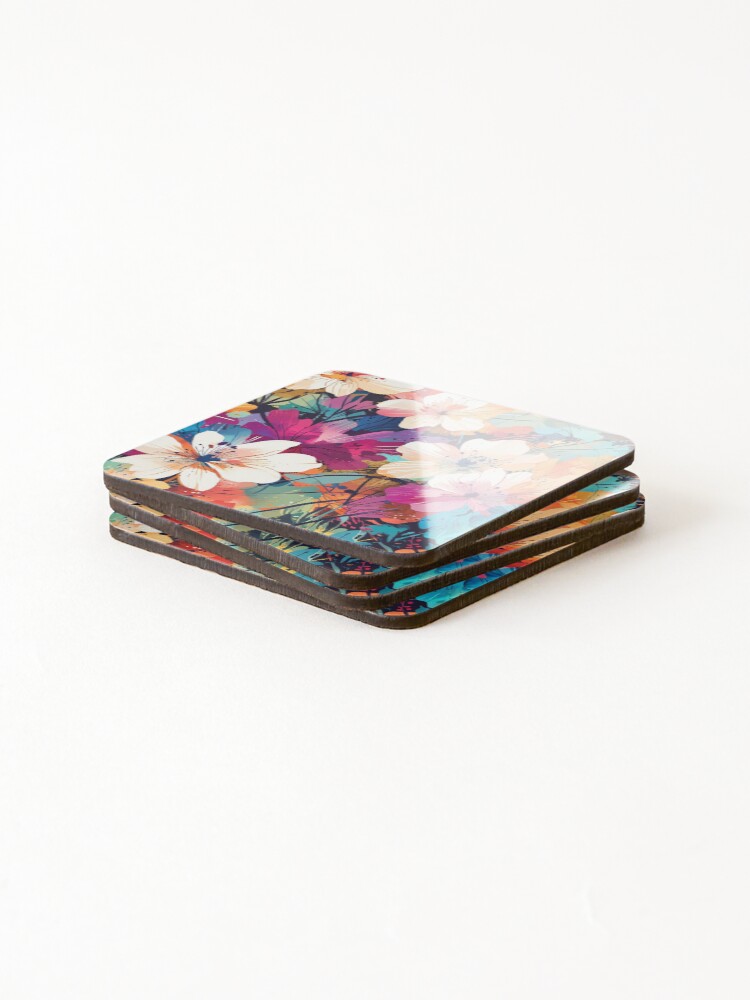 Thumbnail 4 of 5, Coasters (Set of 4), Beautiful Flower Abstract designed and sold by CoolPixels.