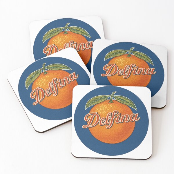 Item preview, Delfina Vintage Orange Fruit Label Art Print designed and sold by weirdfishes123.