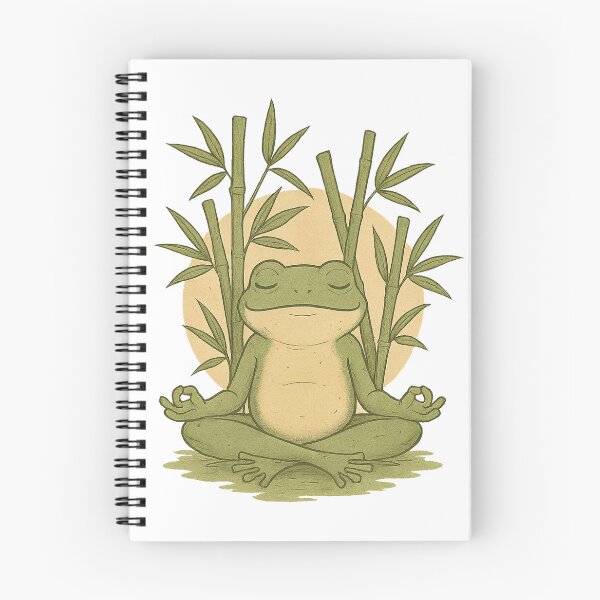 Item preview, Zen Frog Under Bamboo – Tranquil Meditation Art designed and sold by BeetleDots.
