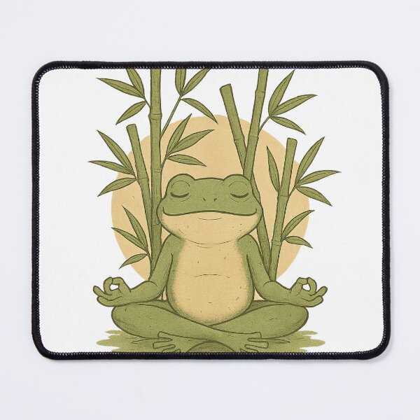Item preview, Zen Frog Under Bamboo – Tranquil Meditation Art designed and sold by BeetleDots.