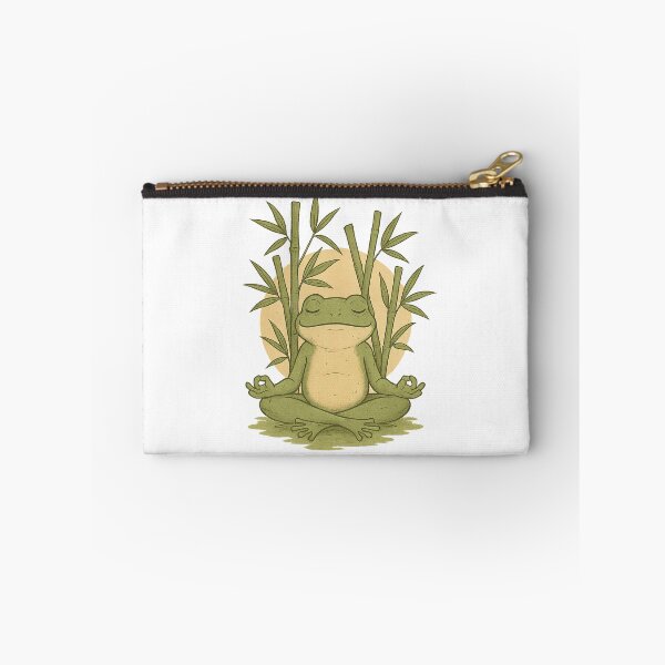 Item preview, Zen Frog Under Bamboo – Tranquil Meditation Art designed and sold by BeetleDots.