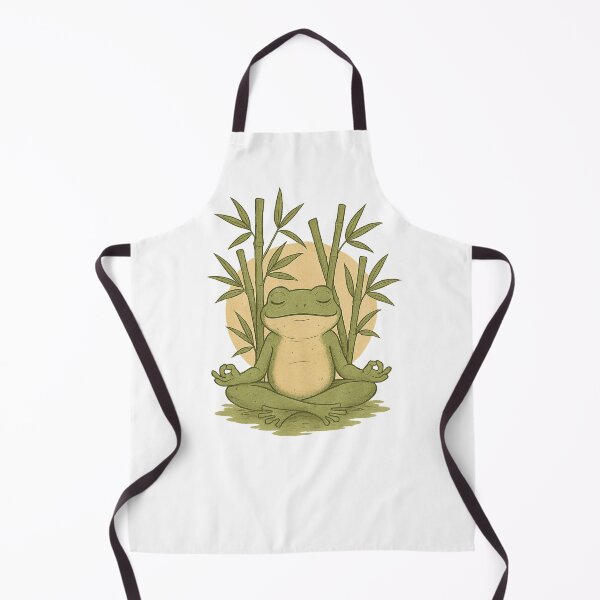 Item preview, Zen Frog Under Bamboo – Tranquil Meditation Art designed and sold by BeetleDots.