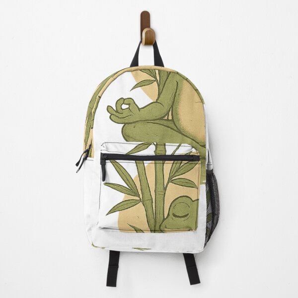 Item preview, Zen Frog Under Bamboo – Tranquil Meditation Art designed and sold by BeetleDots.