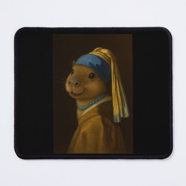 Item preview, Capybara Girl Pearl Earing Painting Art Boys Girls Kids designed and sold by rafaeltto.