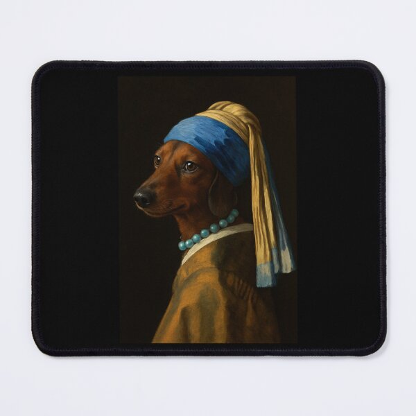 Item preview, Dachshund Dog Girl Pearl Earing Painting Art Boys Girls Kids designed and sold by rafaeltto.