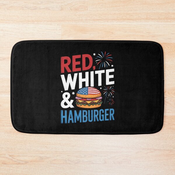 Item preview, Red White And Hamburger 4th Of July US Flag Fast Food Lover designed and sold by BakeryDozen.