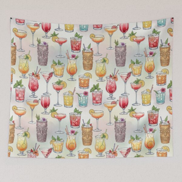 Item preview, Colourful Cocktails – Watercolour Seamless Pattern designed and sold by ThreadvectorCo.