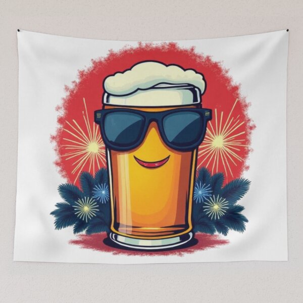 Item preview, Cool Beer Cheers with Fireworks designed and sold by Iuqiune.