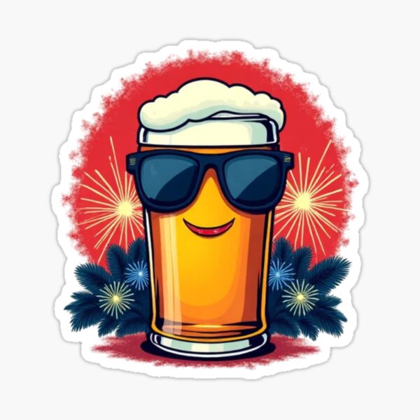Item preview, Cool Beer Cheers with Fireworks designed and sold by Iuqiune.