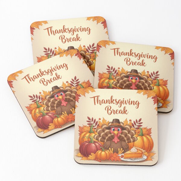 Item preview, Happy Thanksgiving - Cute Turkey & Pie designed and sold by ArtMiro.