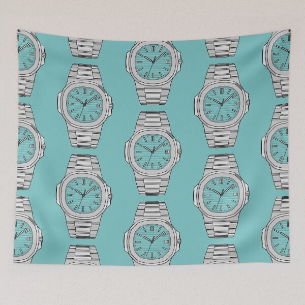 Item preview, Nautilus Cyan Blue Wristwatch designed and sold by CUTOCARS-SHOP.