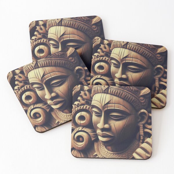 Item preview, Digital art of an African Wood mask designed and sold by PrintAfricanArt.