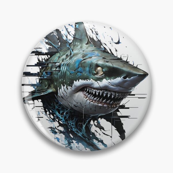 Item preview,  Shark, Error 404, Mercy Not Found - Tech Ocean Predator  designed and sold by QuirkySpark.