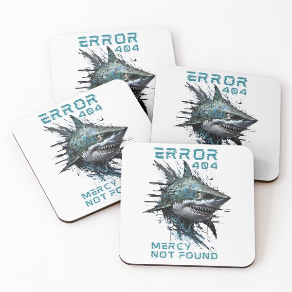 Item preview,  Shark, Error 404, Mercy Not Found - Tech Ocean Predator  designed and sold by QuirkySpark.