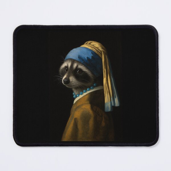 Item preview, Raccoon Animal Lover Girl Pearl Earing Painting Art Boys Girls Kids designed and sold by rafaeltto.